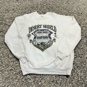 VTG 90s Jerzees Desert Shield Persian Golf White Crewneck Sweatshirt Size XL